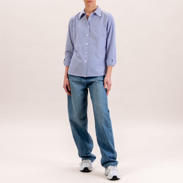 Zeroassoluto-Camicia slim fit - righe bianco/blu