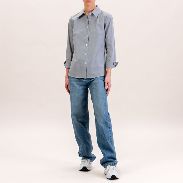 Zeroassoluto-Camicia slim fit - righe bianco/nero