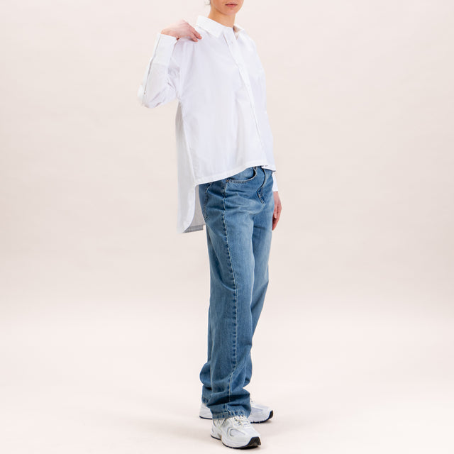 Zeroassoluto-Camicia scatola corta davanti - bianco
