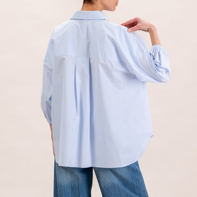 Zeroassoluto-Camicia manica 3/4 con elastico - celeste