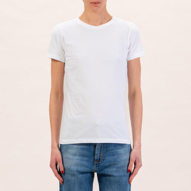 Zeroassoluto-T-shirt slimfit mezza manica - bianco