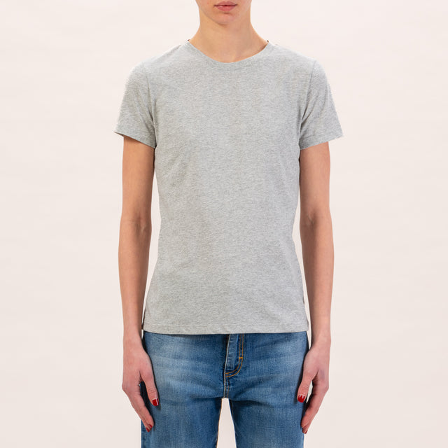 Zeroassoluto-T-shirt slimfit mezza manica - grigio melange