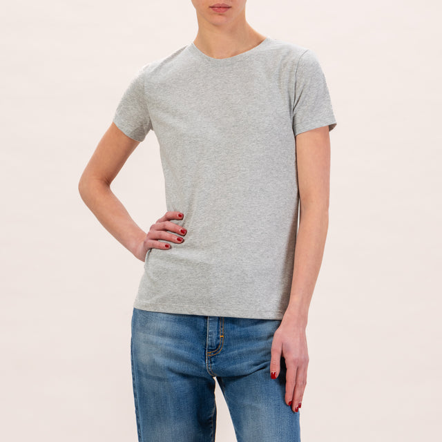 Zeroassoluto-T-shirt slimfit mezza manica - grigio melange