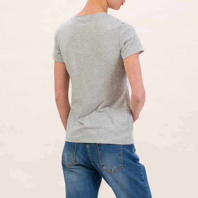 Zeroassoluto-T-shirt slimfit mezza manica - grigio melange