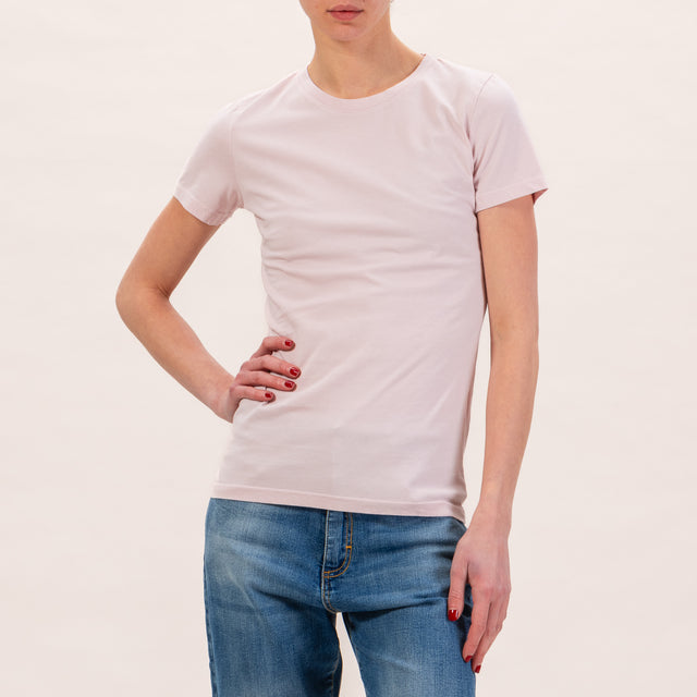 Zeroassoluto-Slimfit Half Sleeve T-Shirt - Pink