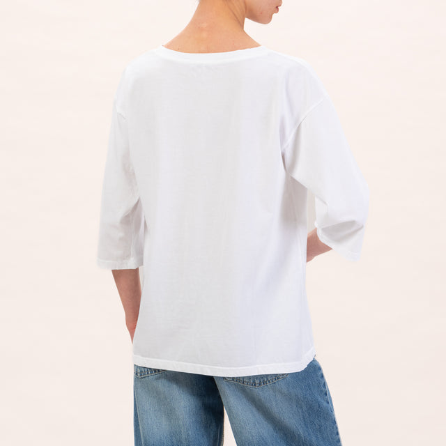 Zeroassoluto-T-shirt manica 3/4 - bianco