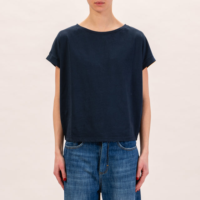 Zeroassoluto-T-shirt scatola manica scesa - blu