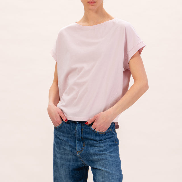 Zeroassoluto-T-shirt scatola manica scesa - rosa