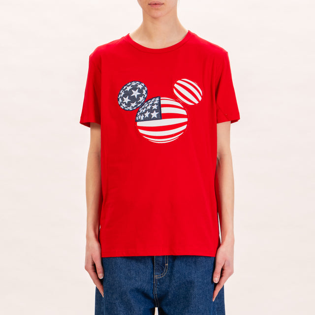 Tensione in-T-shirt topolino USA - rosso
