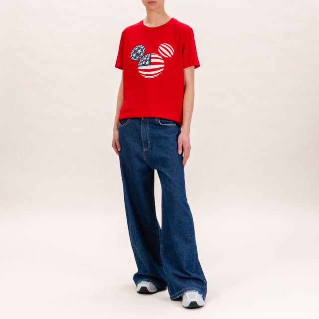 Tensione in-T-shirt topolino USA - rosso