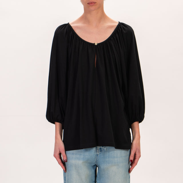 Tensione in-Blusa oversize in jersey - nero