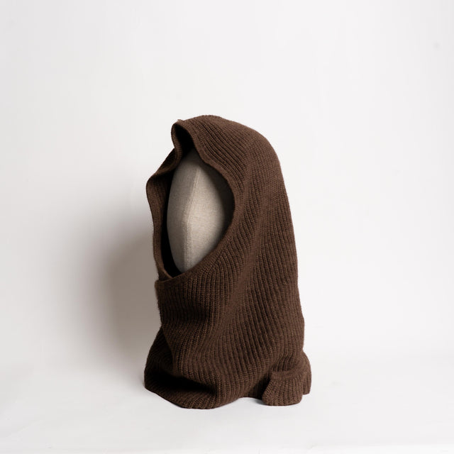 Vicolo-Balaclava con sciarpa misto cashmere - moro