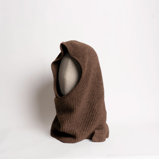 Vicolo-Balaclava con sciarpa misto cashmere - cioccolato
