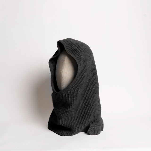 Vicolo-Balaclava con sciarpa misto cashmere - antracite