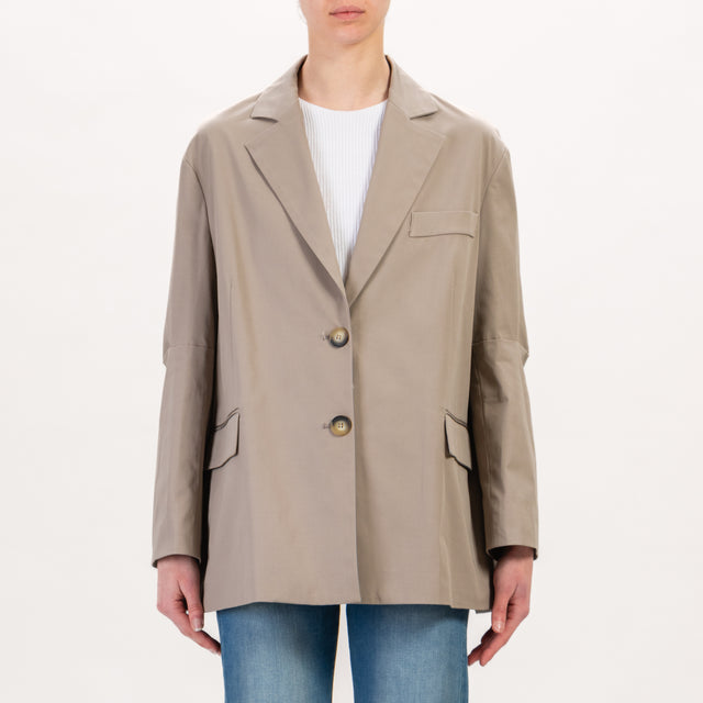 Tensione in-Giacca oversize in cotone - taupe