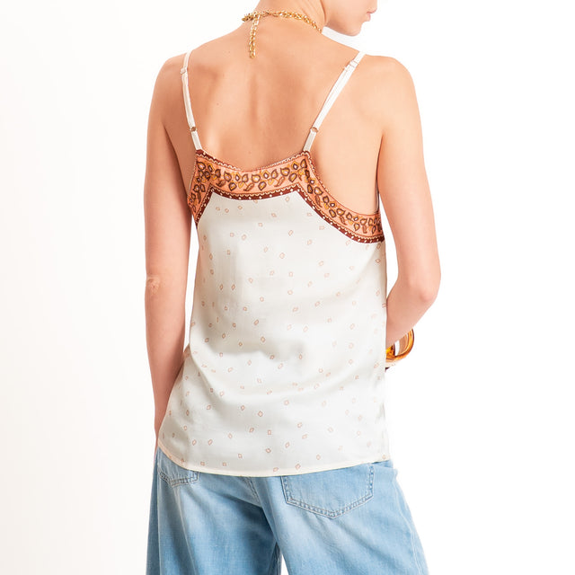 Anonyme-Top fantasia bretelle regolabili - brick/burro/peach