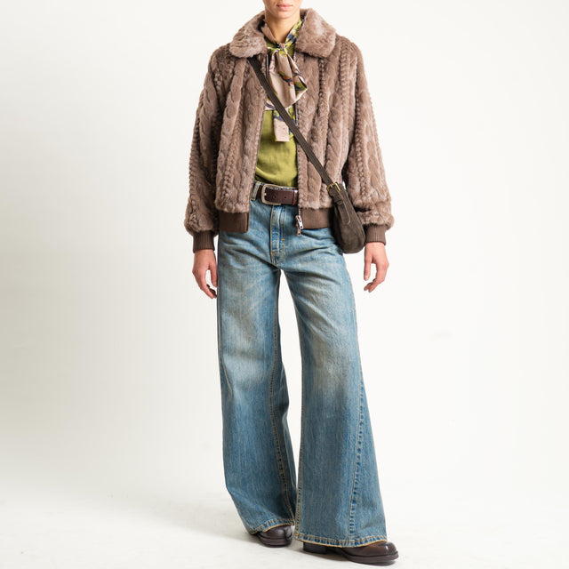 Anonyme-Bomber ecopelliccia - cioccolato