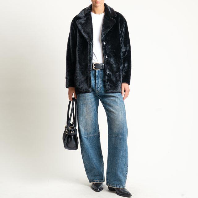 Anonyme-Ecopelliccia con tasche - Nero