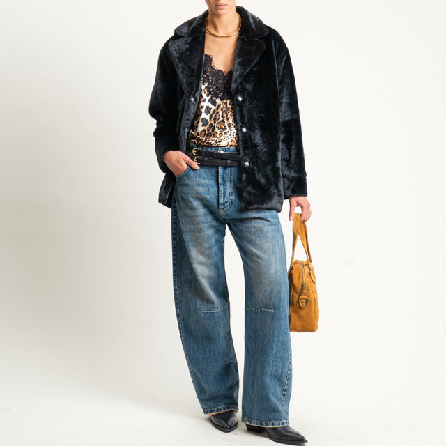 Anonyme-Ecopelliccia con tasche - Nero