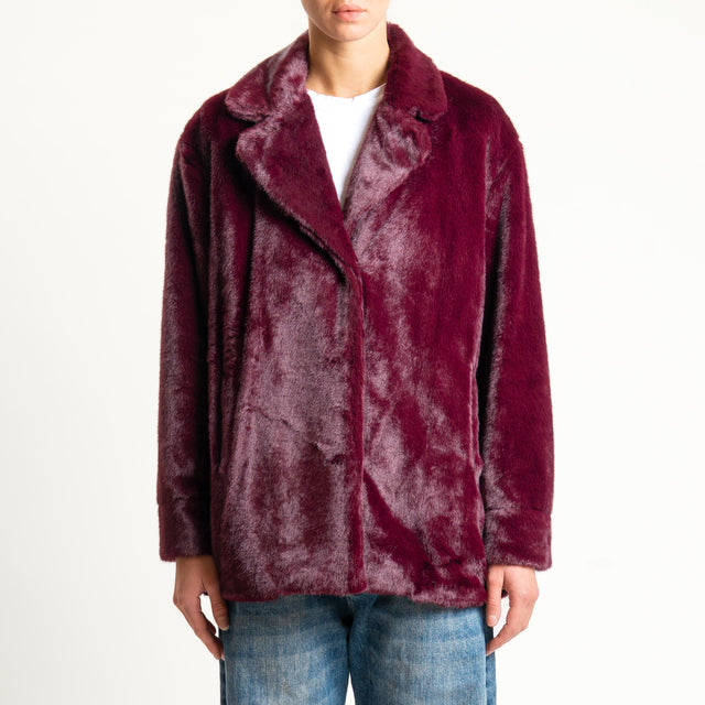 Anonyme-Ecopelliccia con tasche - burgundy