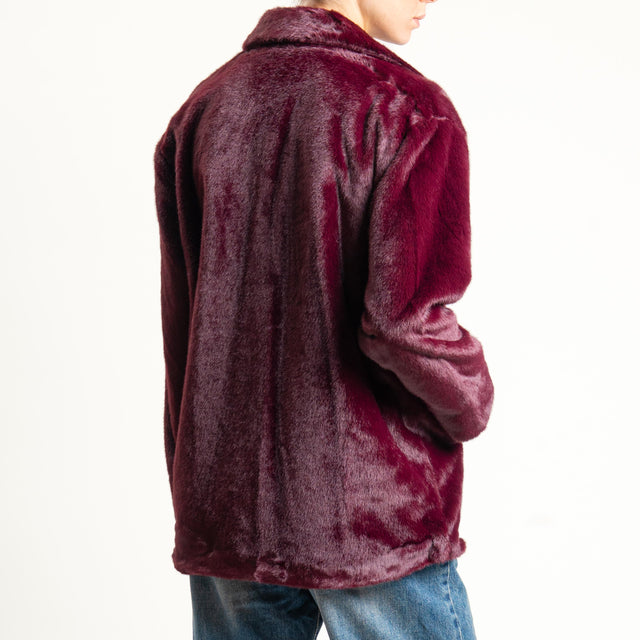 Anonyme-Ecopelliccia con tasche - burgundy