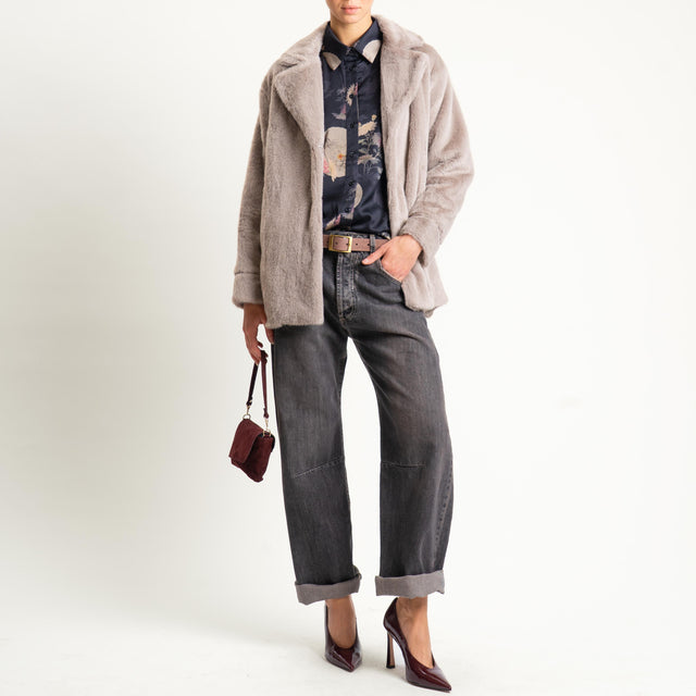 Anonyme-Ecopelliccia con tasche - taupe