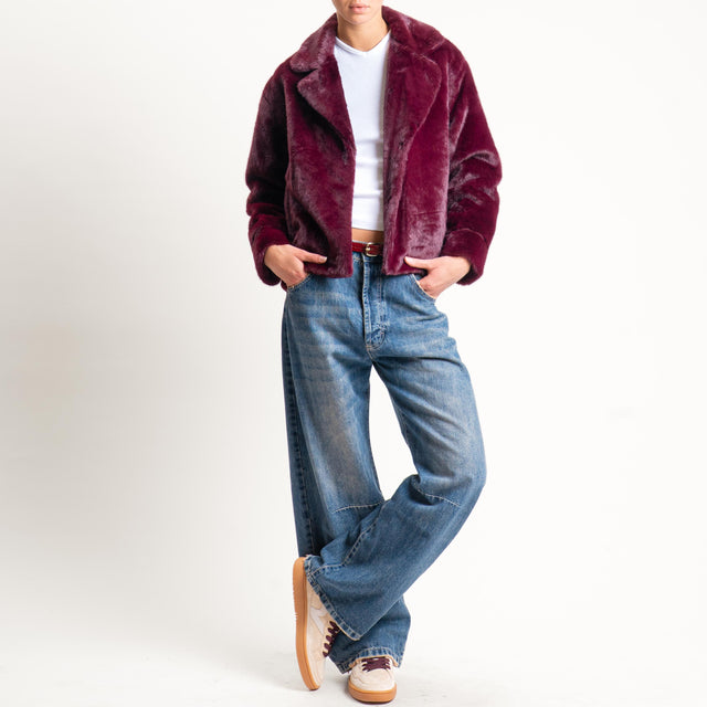 Anonyme-Ecopellicia due bottoni con tasche - burgundy