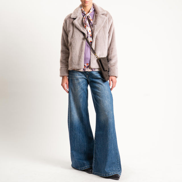 Anonyme-Ecopellicia due bottoni con tasche - taupe