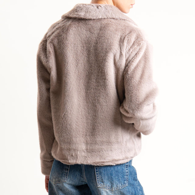 Anonyme-Ecopellicia due bottoni con tasche - taupe