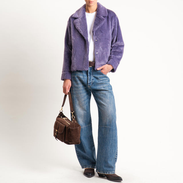 Anonyme-Ecopellicia due bottoni con tasche - purple
