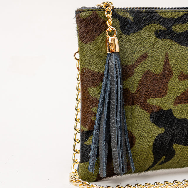 Zeroassoluto-Pochette in cavallino camouflage - militare