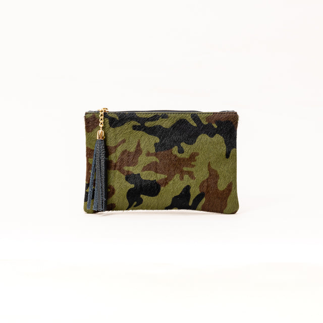 Zeroassoluto-Pochette in cavallino camouflage - militare