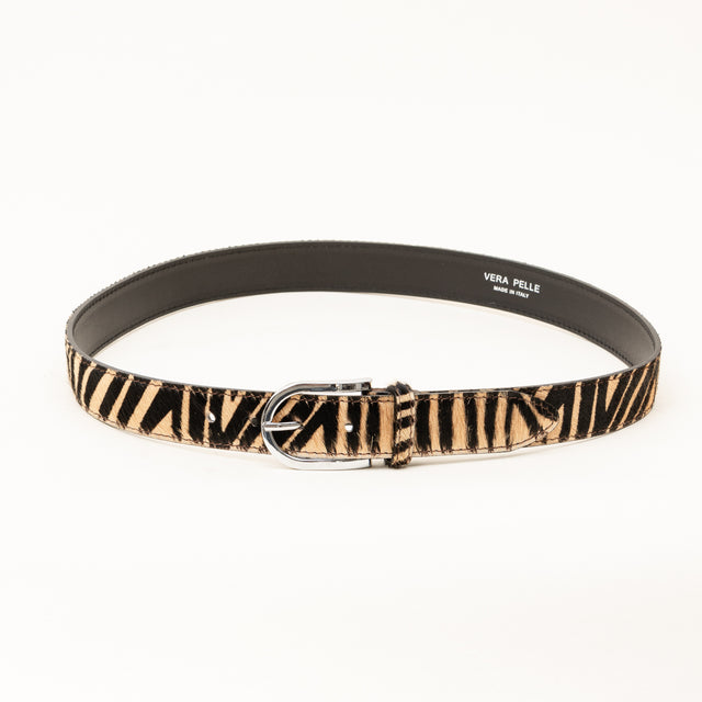 Zeroassoluto - Zebra pony belt - beige/black