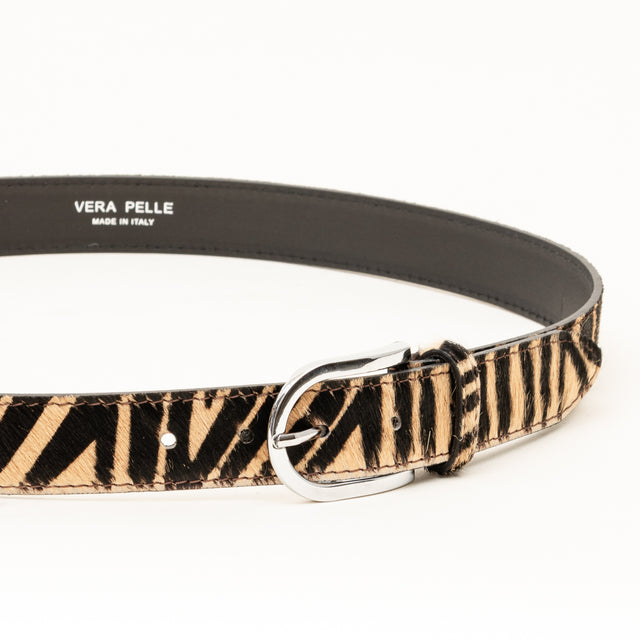 Zeroassoluto - Zebra pony belt - beige/black