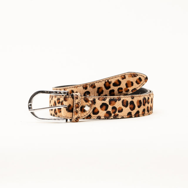 Zeroassoluto-Spotted pony belt - beige/black