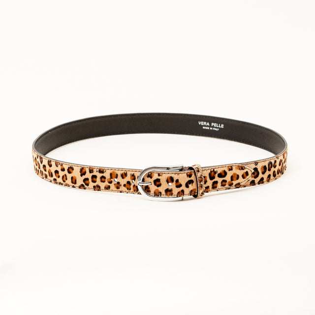 Zeroassoluto-Spotted pony belt - beige/black