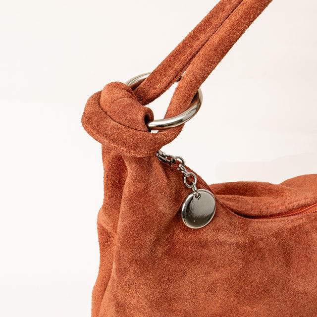 Zeroassoluto-Borsa a spalla scamosciata - coccio
