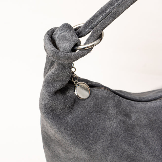 Zeroassoluto-Borsa a spalla scamosciata - grigio