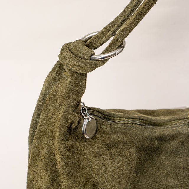Zeroassoluto-Borsa a spalla scamosciata - muschio
