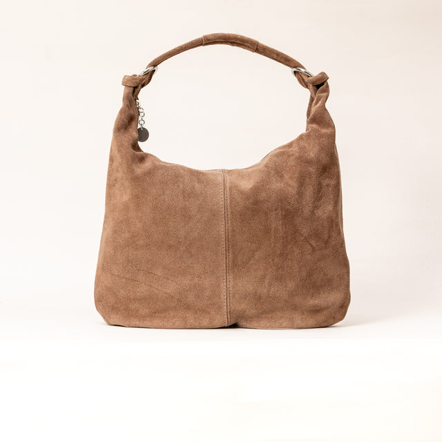 Zeroassoluto-Borsa a spalla scamosciata - tortora