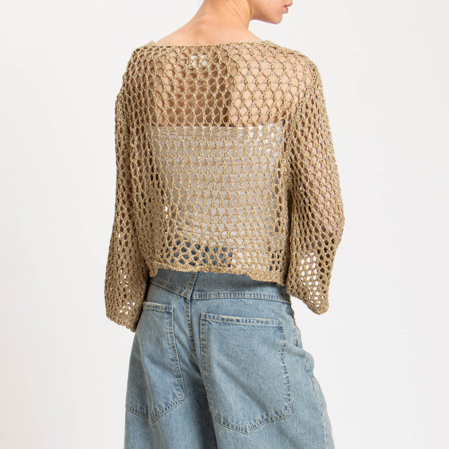 Vicolo-Cardigan traforata filo lurex - oro