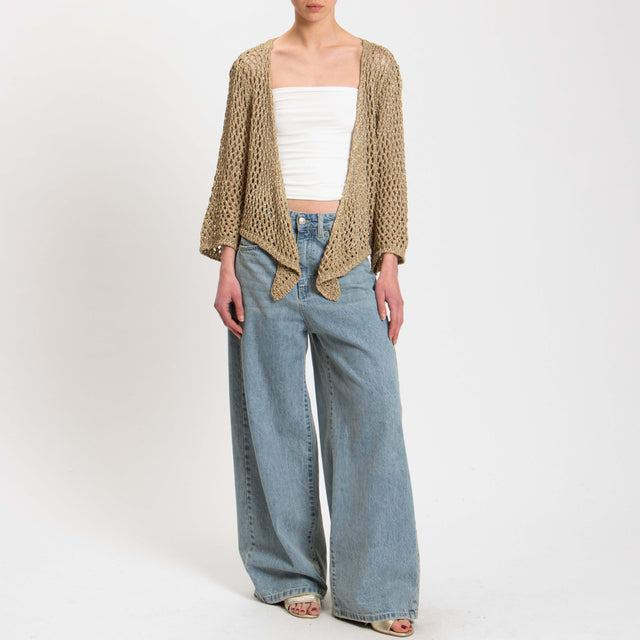 Vicolo-Cardigan traforata filo lurex - oro