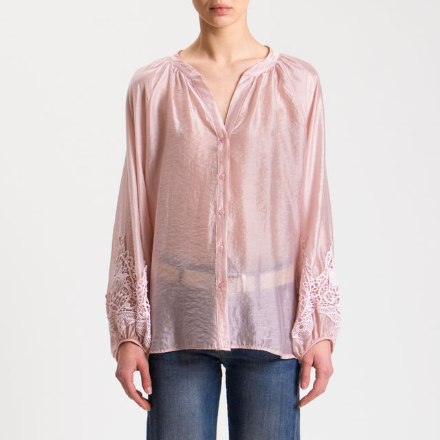 Motel-Camicia mussola tencel fibra naturale - nude