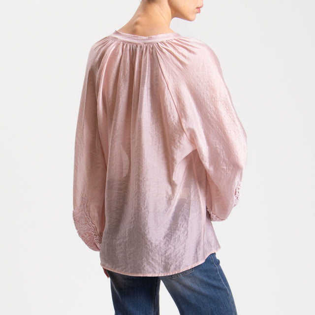 Motel-Camicia mussola tencel fibra naturale - nude
