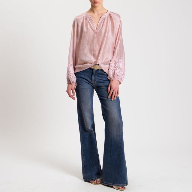 Motel-Camicia mussola tencel fibra naturale - nude