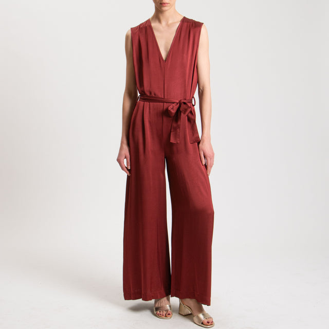 Vicolo-Tuta scollo v in satin - india