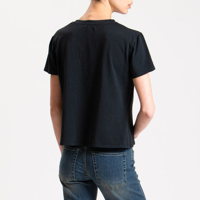 Kontatto-T-shirt "MORE LOVE" con applicazioni - nero