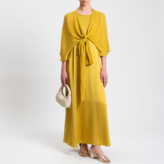 Tensione in-Stola in georgette - senape