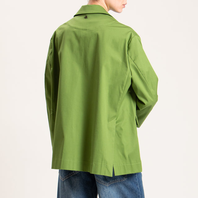 Dixie-Giacca oversize cotone light elasticizzato - avocado