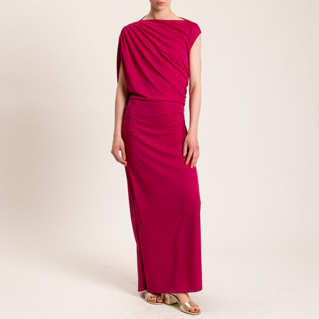Vicolo-Abito smanicato con arricciatura laterale - fucsia
